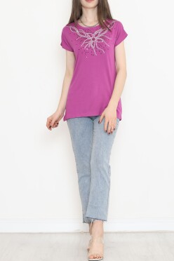 Pul Detaylı Bluz Mor - 17141.599. - 3