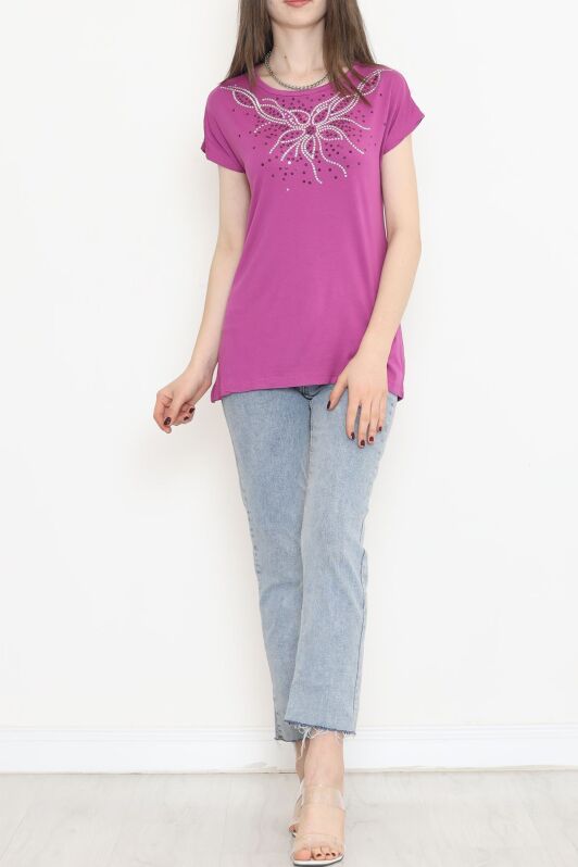 Pul Detaylı Bluz Mor - 17141.599. - 3