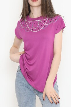 Pul Detaylı Bluz Mor - 17143.599. - 1