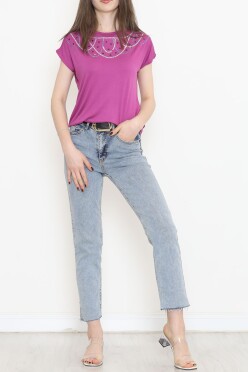 Pul Detaylı Bluz Mor - 17143.599. - 4