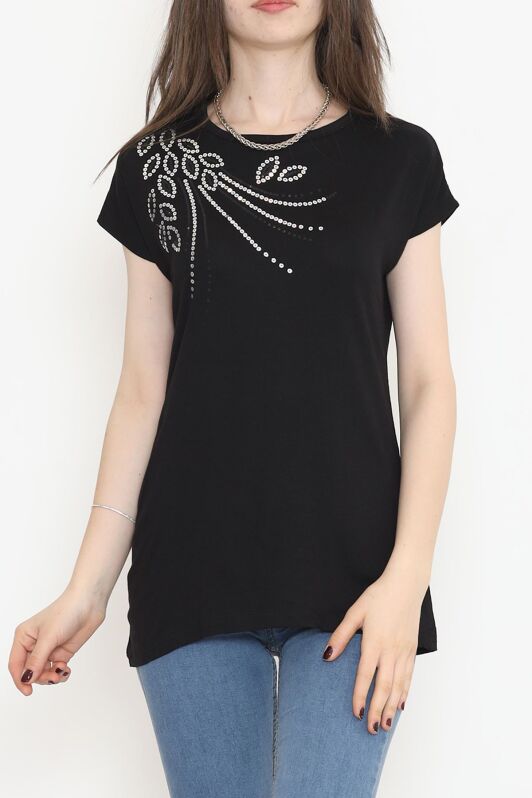 Pul Detaylı Bluz Siyah - 17137.599. - 1