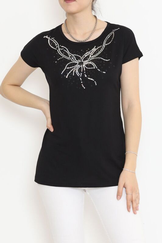 Pul Detaylı Bluz Siyah - 17141.599. - 1