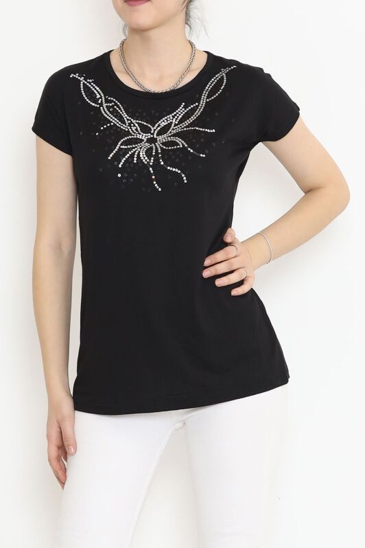 Pul Detaylı Bluz Siyah - 17141.599. - 2