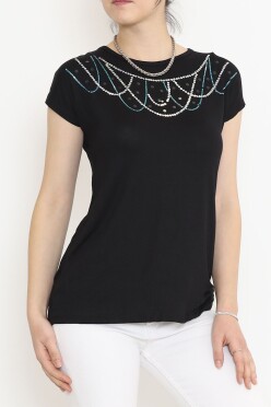 Pul Detaylı Bluz Siyah - 17143.599. - 3