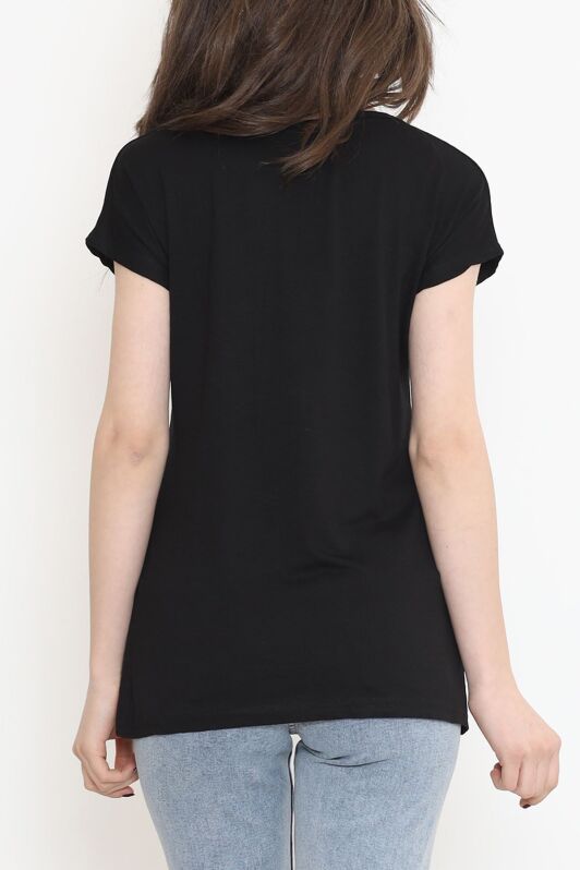 Pul Detaylı Bluz Siyah - 17144.599. - 5