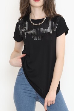 Pul Detaylı Bluz Siyah - 17145.599. - 1