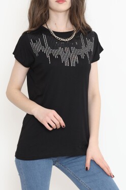 Pul Detaylı Bluz Siyah - 17145.599. - 3