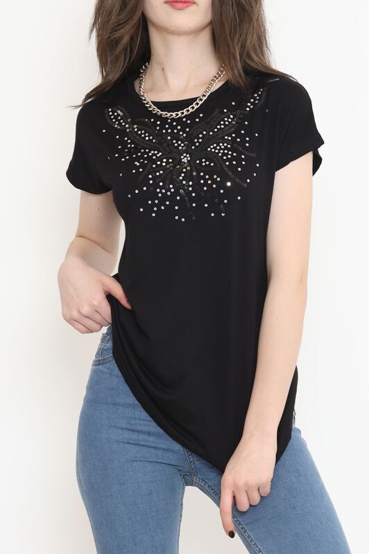 Pul Detaylı Bluz Siyah1 - 17141.599. - 2
