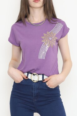 Pul İşlemeli Bluz Mor - 17124.599. - 3