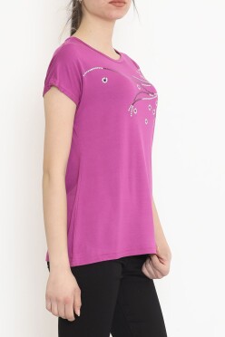 Pul İşlemeli Bluz Mor - 17131.599. - 3