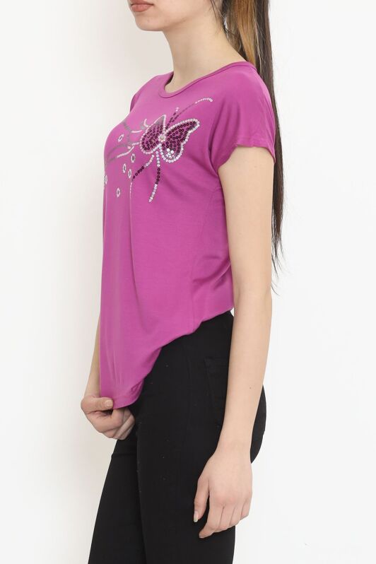 Pul İşlemeli Bluz Mor - 17131.599. - 4