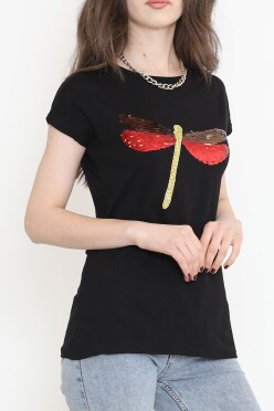Pul İşlemeli Bluz Siyah - 17133.599. - 2