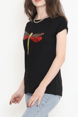 Pul İşlemeli Bluz Siyah - 17133.599. - 3