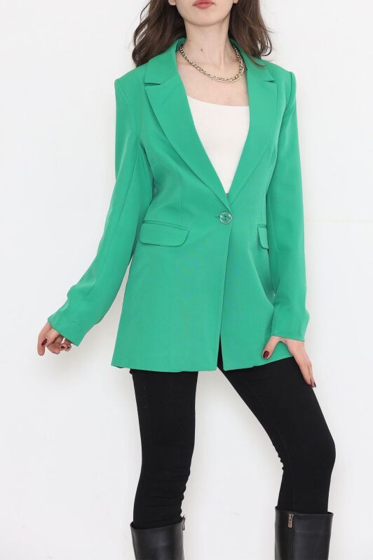 Tek Düğme Blazer Ceket Yeşil - 15527.1791. - 3