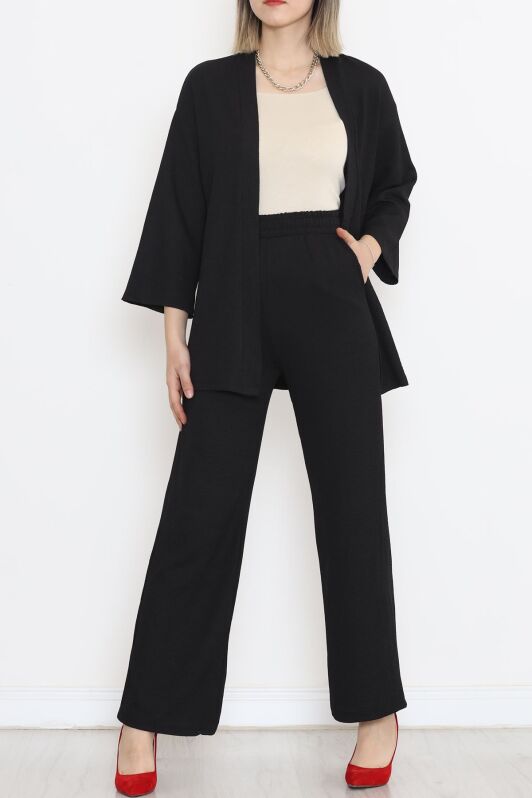 Uzun Kimono Takım Siyah - 722.1247. - 1