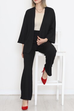 Uzun Kimono Takım Siyah - 722.1247. - 3