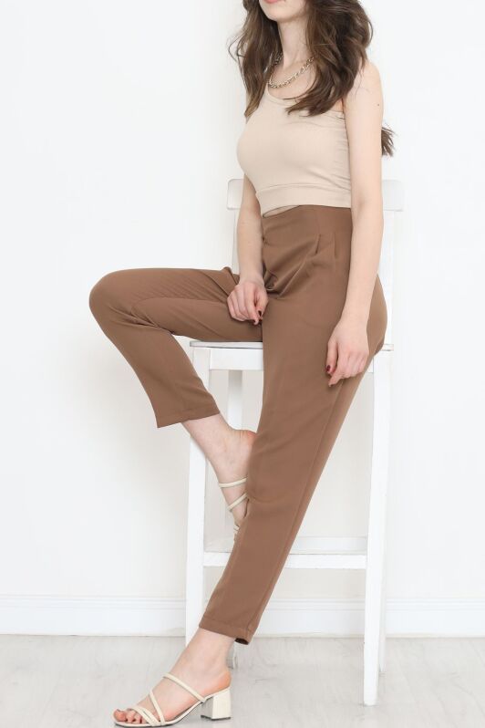 Zincir Detaylı Pantolon Kahve - 20713.683. - 4